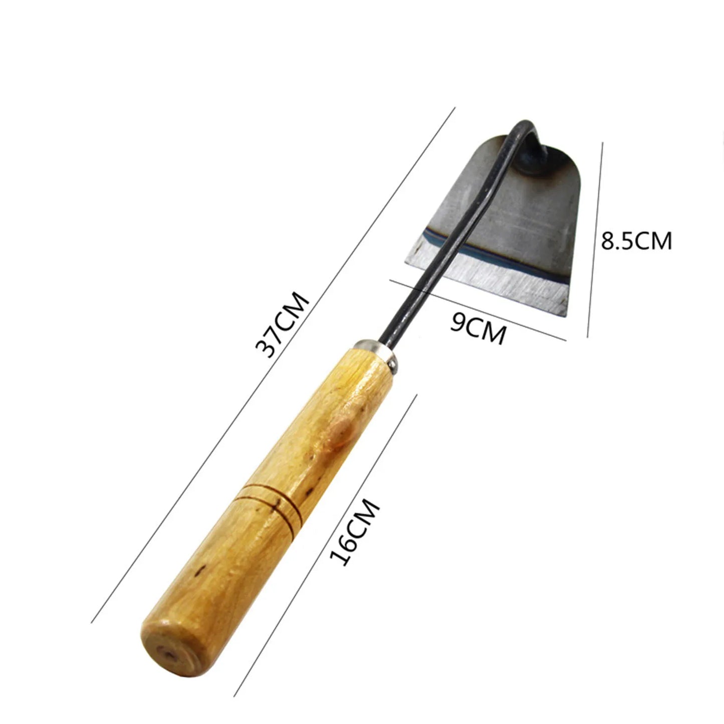 Carbon Steel Garden Hoe & Weeder — Dual-Purpose Hand Weeding Tool