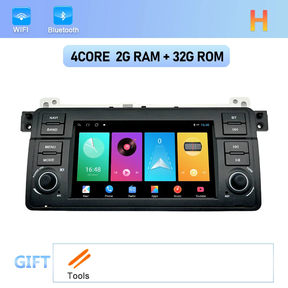 Car Stereo with Apple CarPlay & Android Auto, Compatible with BMW 3 Series E46 (1999-2005)