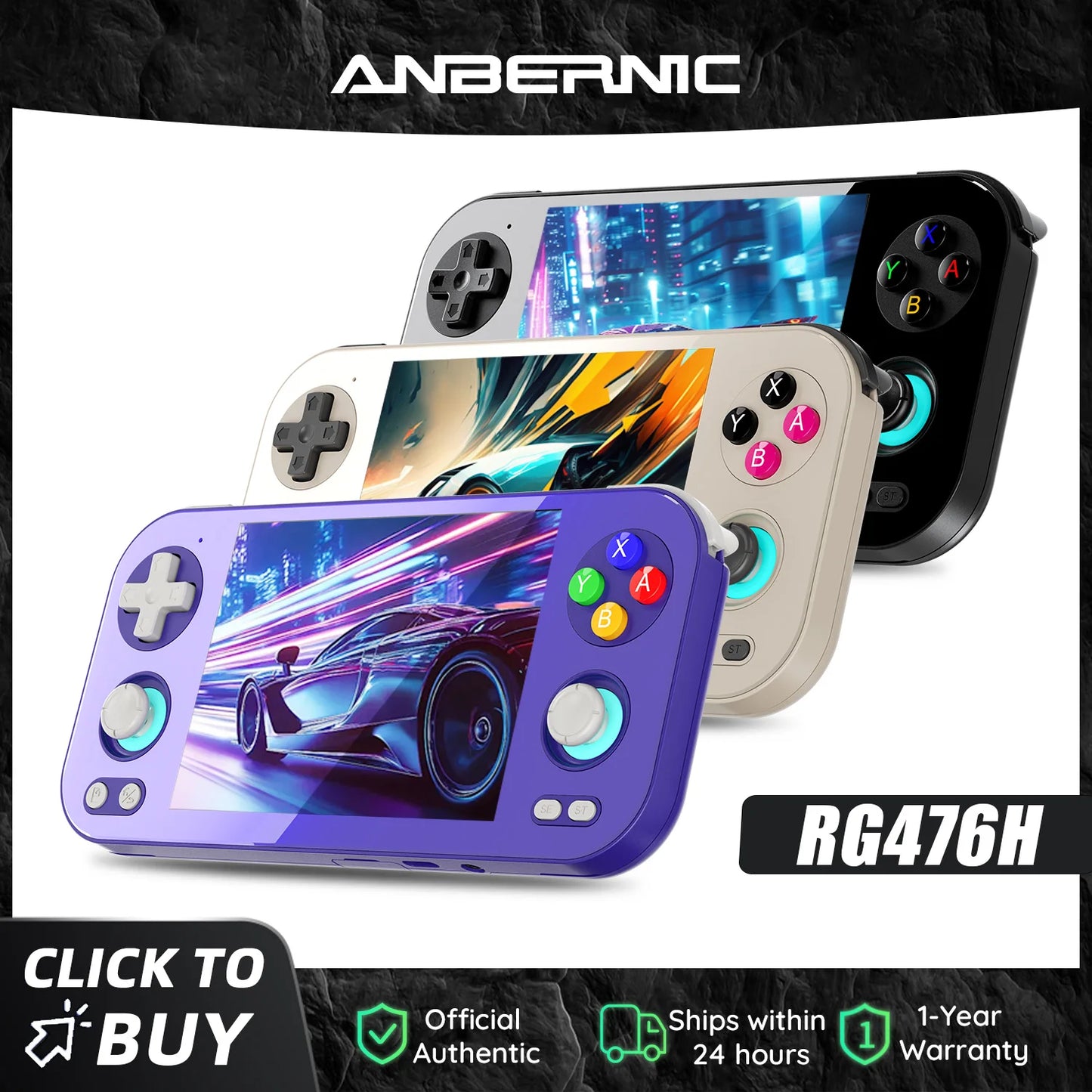 ANBERNIC RG 476H Retro Game Console 4.7-inch LTPS In-Cell display Android 13 Unisoc T820 Processor Video Games RG476H Streaming