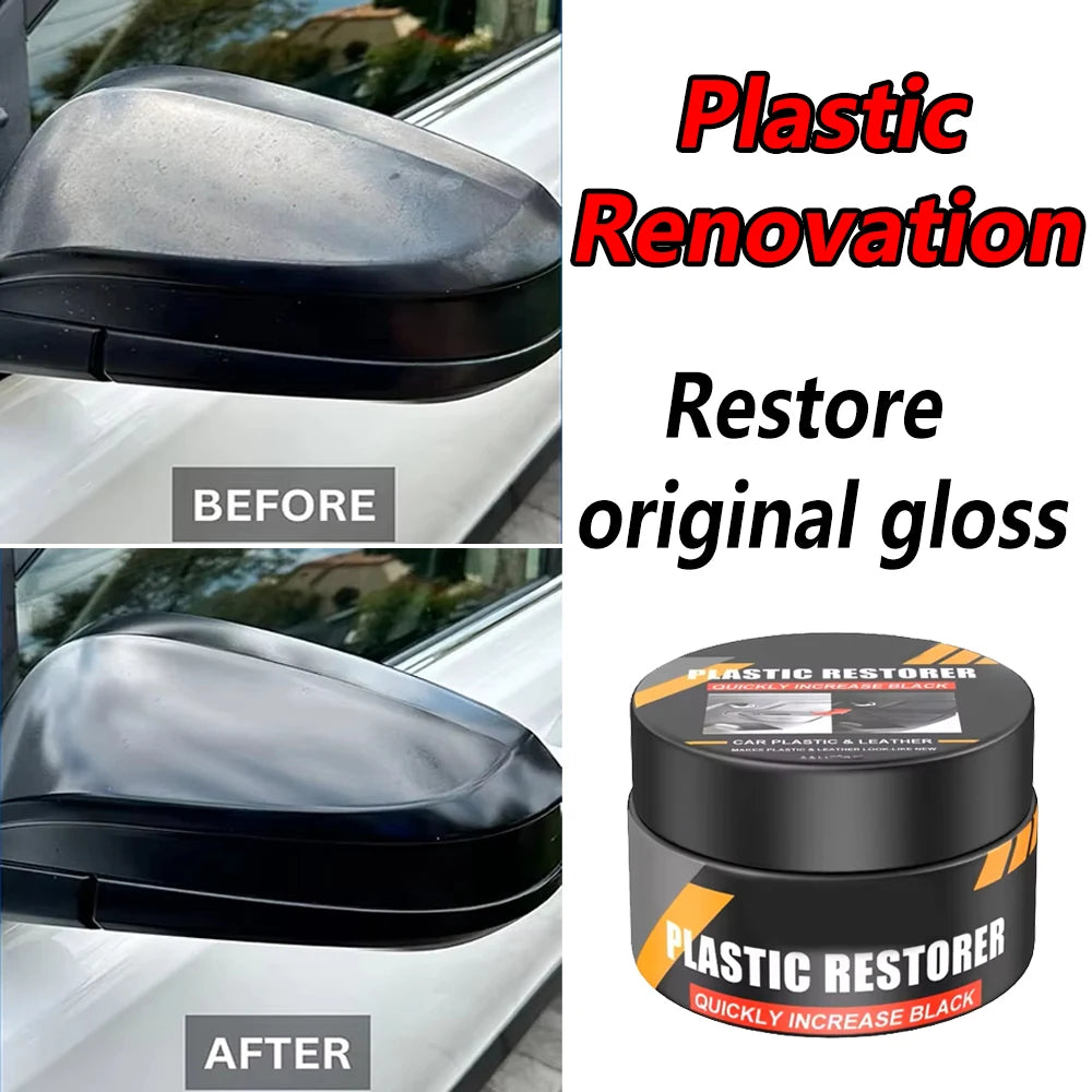 Car Plastic Restorer Crystal Clear Auto Interior Leather & Panel Renewal Wax Coating Agent Back To Black Gloss Car Wax Polish