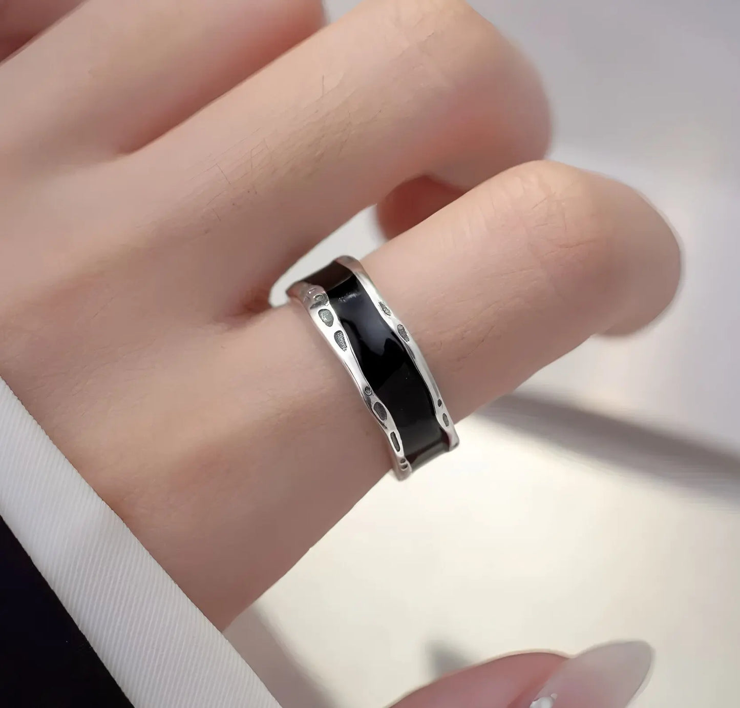 VENTFILLE 925 Sterling Silver Flower Lace Ring Korean Fashion Opening Inlaid CZ Adjustable Rings Valentine's Day Gift