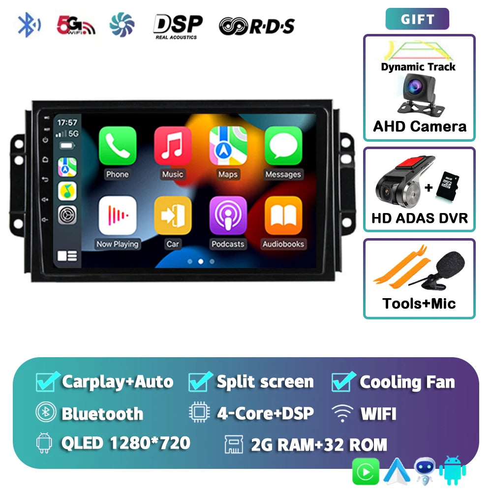 Car Stereo with Apple CarPlay & Android Auto, Compatible with Chery Tiggo 3 3X & Tiggo 2 (2016-2020)