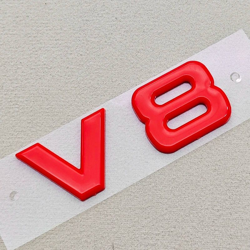 3D ABS Red Chrome Black V8 V6 Car Rear Trunk Sticker Emblem Badge Decals For TOYOTA Auto Accessories