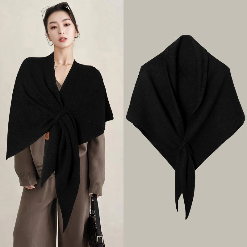 Women's Knit Triangle Shawl - Warm Neck and Shoulder Wrap - photo 2