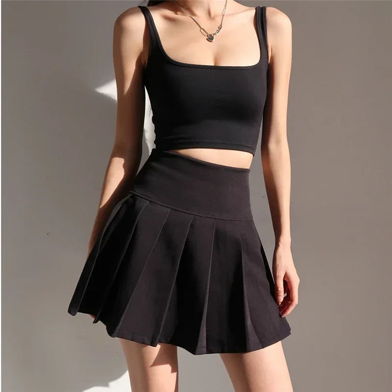 Mini Skirts Womens 2026 Summer Japanese School Pleated Skirts High Waist Kawaii Cute Skirt Uniform Harajuku