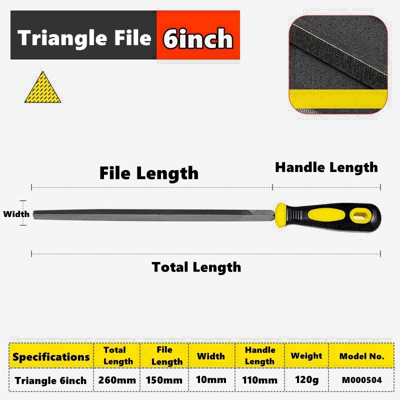 6/8/10 inch High Carbon Steel File, Files Tools for Metal Wood and Stone Trimming, Shaping, Bastard File with Uniform Teeth