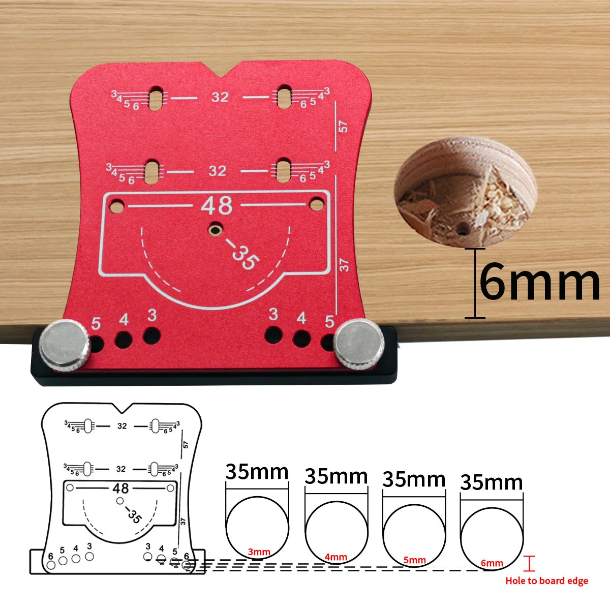 35mm Hinge Aluminum Alloy Hole Opener Hinge Hole Positioning Plate Door Woodworking Board Hinge Special  Positioning Template