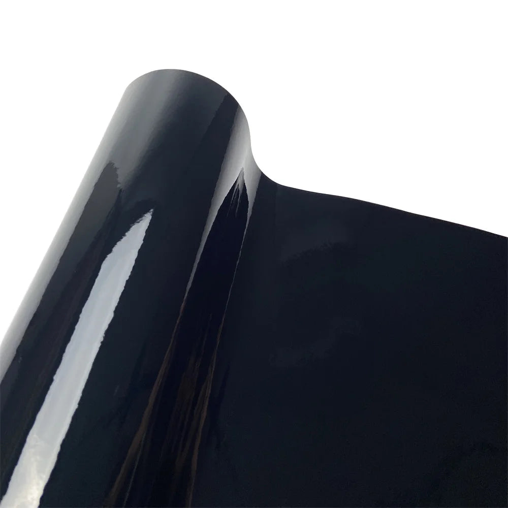 Black Vinyl Wrap Bright Shiny Auto Body Stickers Self-adhesive Gloss Car Wrapping Vinyl Air Release Glossy Black Car Foil Film