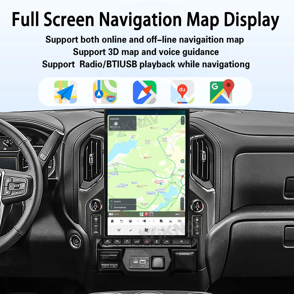 17.2" Android14 Car Radio For GMC Sierra Chevrolet Silverado 2019-2024 Touch Screen With LCD Knob Carplay Android Auto Player
