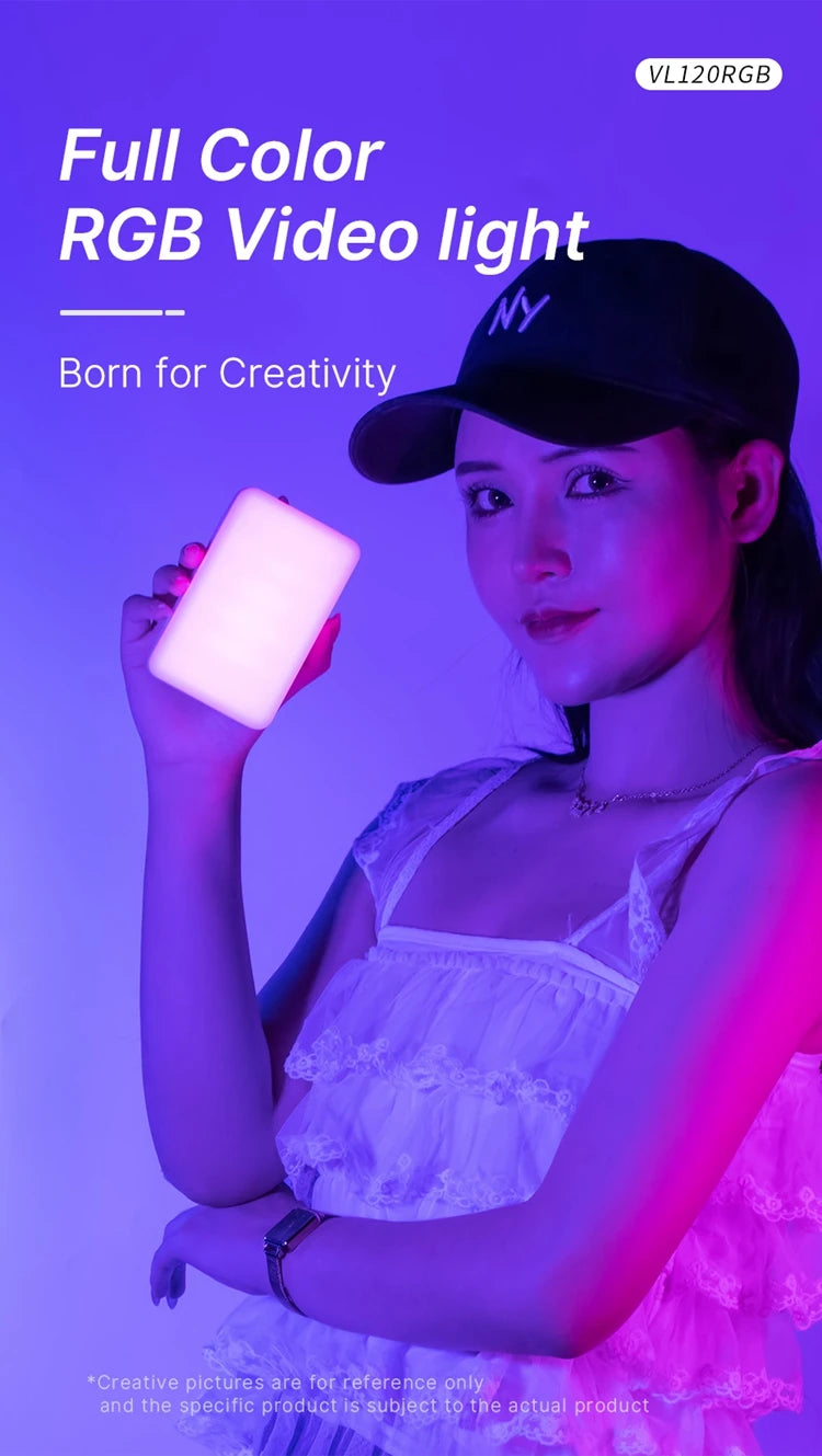 Ulanzi VL120 RGB LED Video Light – 120 Beads, 3100mAh, CRI95+, 20 FX Modes | Vlog, TikTok, YouTube