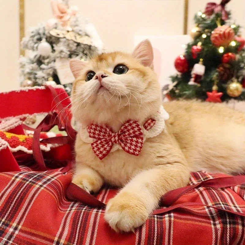 1PC Fashionable and Cute Cat Collar with Bowtie for Pet Cats and Dogs Great for Decoration and Photo Shoots