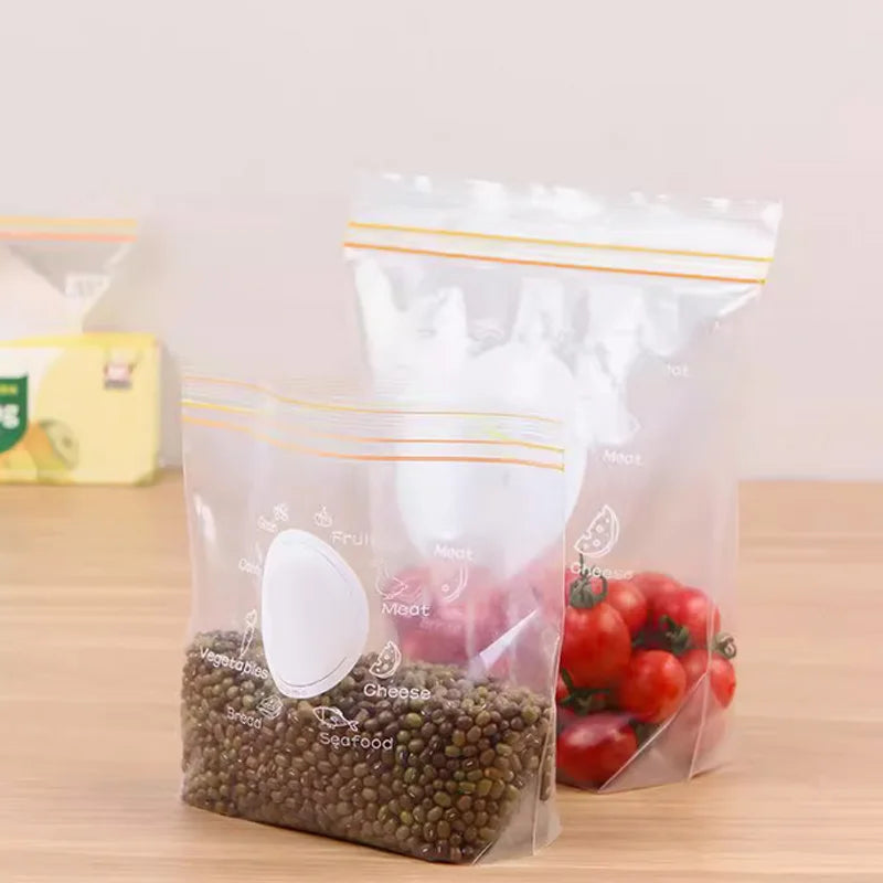 50PCS Reusable Double Seal Ziplock Bags – Food-Grade BPA-Free Clear Storage with Labeling Area | 10.63×11.02in
