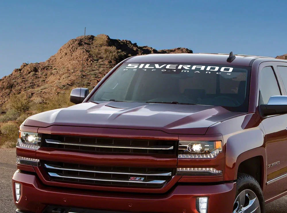 Front Windshield Vinyl Banner Decal — Chevrolet Silverado 1500/2500