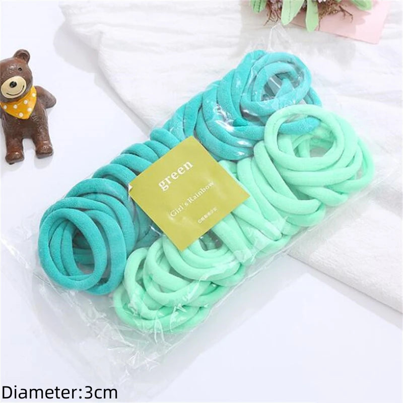 50pcs Black Elastic Hair Band Leagues Ties Colets Scrunchies Springs Gum Accessory For Girl Women No Damage Pigtails Holder Set