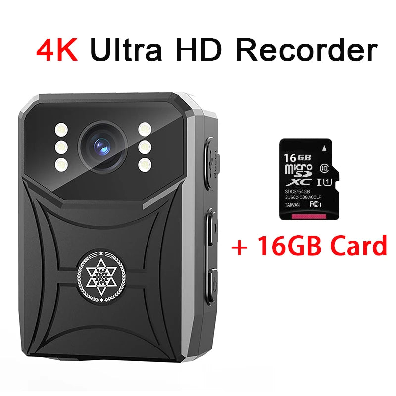 4K WiFi Body Camera — Night Vision Recorder, 3000mAh, IPS Screen