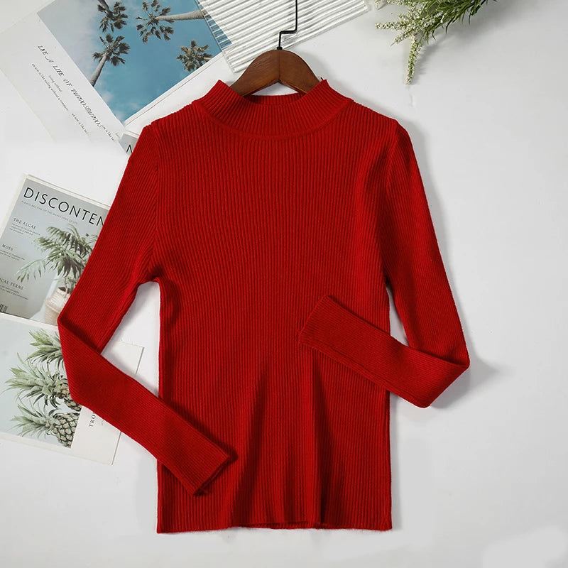Women's Soft Turtleneck Sweater — Cotton Blend Knit