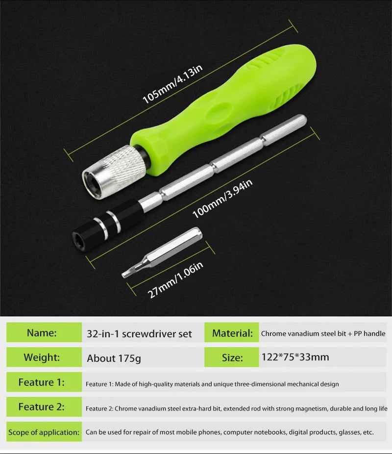 32 in 1 Screwdriver Set Cool Gadgets Stocking Stuffers Christmas Gifts For Dad Grandpa Husband Multi Functional Screwdriver