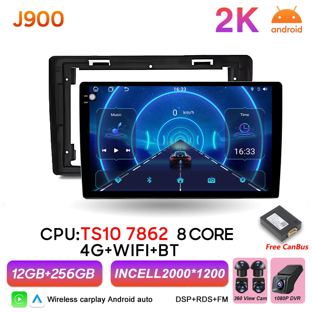 10" Android Car Radio with Wireless CarPlay & GPS — Dodge RAM 1500 (2008-2012)