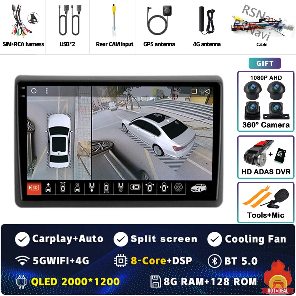 Android Car Stereo for Renault Master (2019–2022) — Wireless CarPlay, Android Auto, GPS, 360° Camera Ready