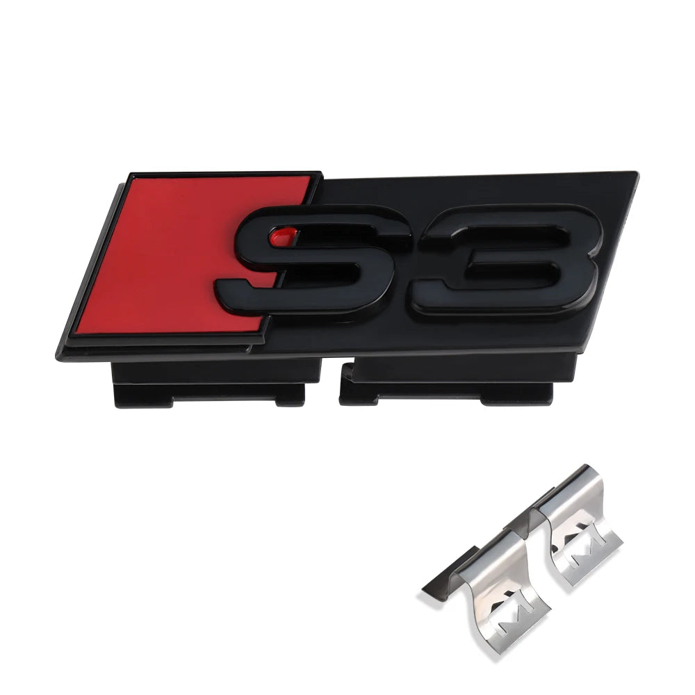 1pc ABS Car Styling Grill Front Hood Badge Grille Emblem Buckle Decoration For Audi S3 S4 S5 S6 S7 Logo Sticker Auto Accessories