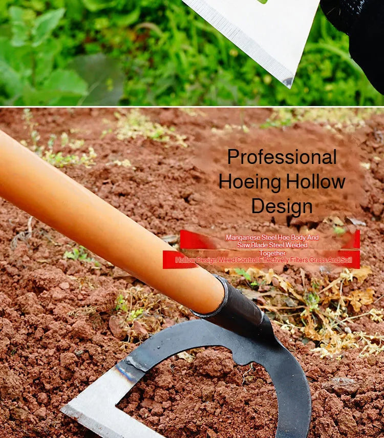 Manganese Steel Weeding Hoe — Handheld Hollow Garden Hoe 14–26cm