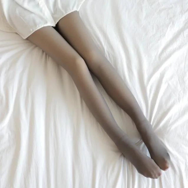 Women's Fleece-Lined Thermal Pantyhose, Sheer Look