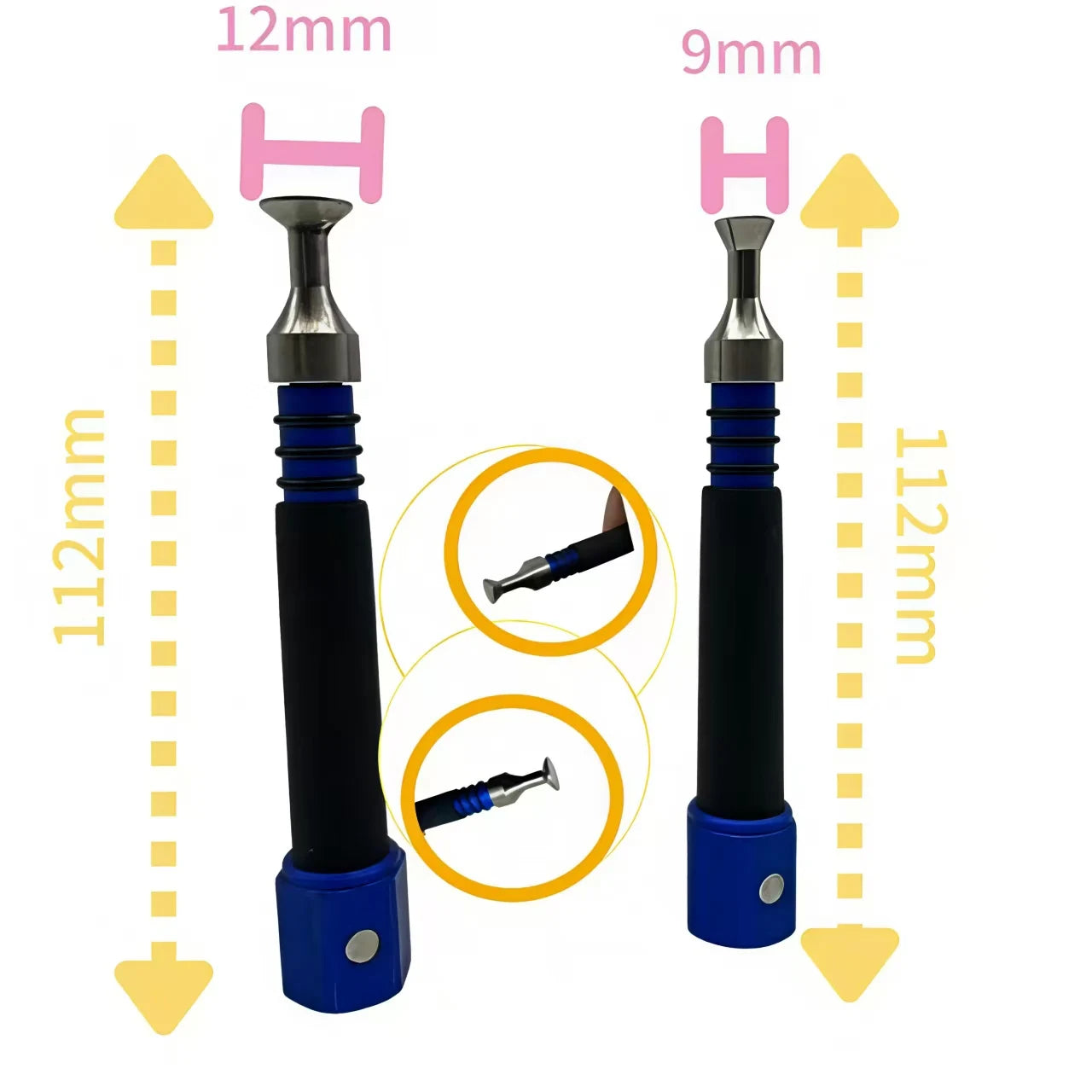 PDR Car Dent Repair Magnetic Tapping Pen Set – 4 Size Professional Paintless Auto Dent Fix Tool Kit