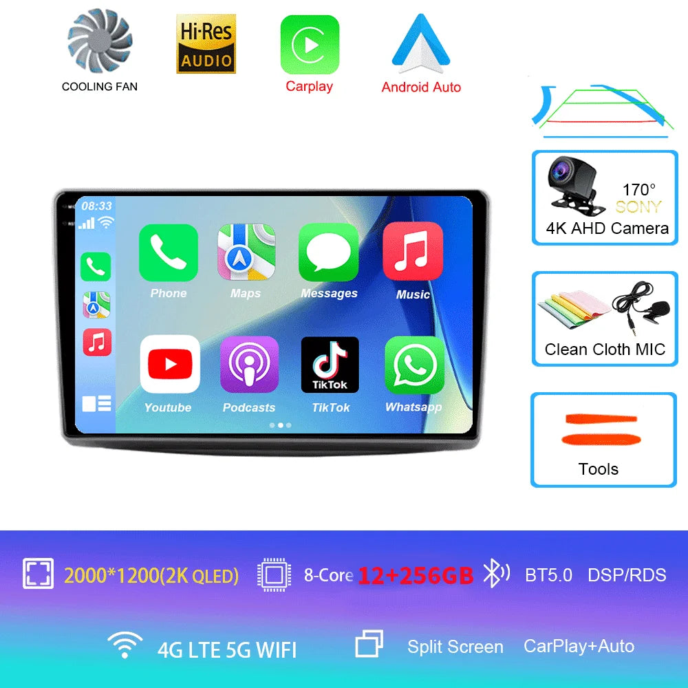 Car Radio For Alfa Romeo MiTo 2008 - 2016 Multimedia Video Player Wireless Carplay And Wireless Android Auto Portable Universal