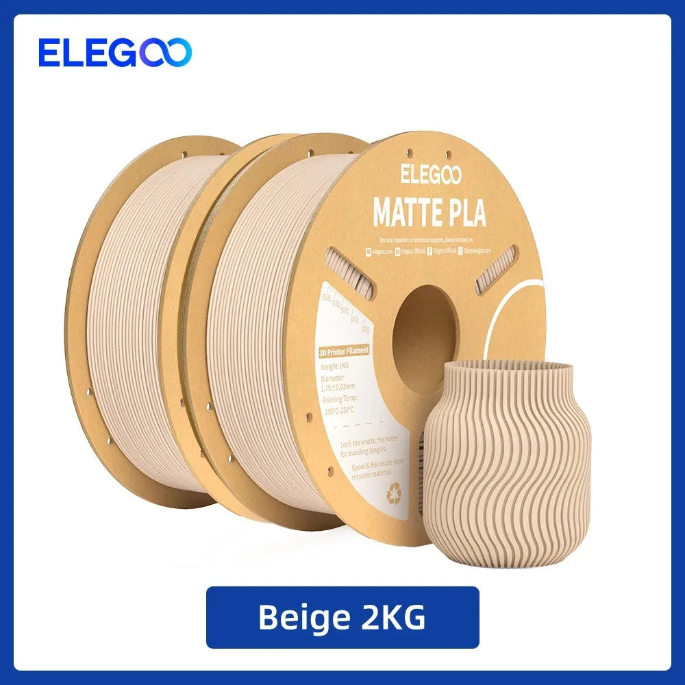 ELEGOO Matte PLA Filament 1KG,1.75mm FDM 3D Printer Filament Dimensional Accuracy +/- 0.02mm, 1kg Carboard Spool (2.2lbs)