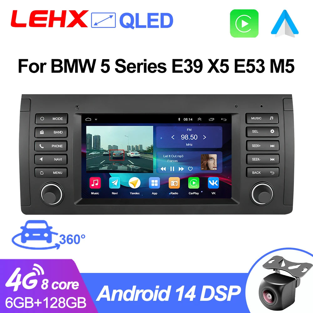 LEHX L6 2din Android14 Auto Carplay Car Radio Multimedia Stereo For BMW E53 5 Series E39 M5 1995-2003 Stereo autoradio gps 2 din