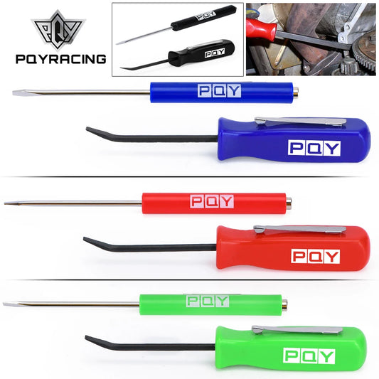 Mini Pocket Clips Screwdriver Strong Magnetic Slotted + Pocket Pry Bar Short Angled Operating Handy Tool 4-Sided Grip