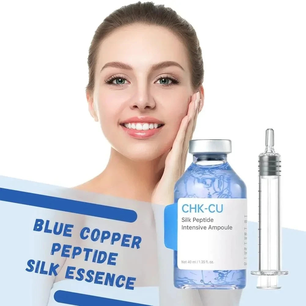 GHK-Cu Blue Copper Silk Peptide Ampoule Serum Moisturizing Firm Revitalize Boost Skin Elasticity Repair Skin Barrier