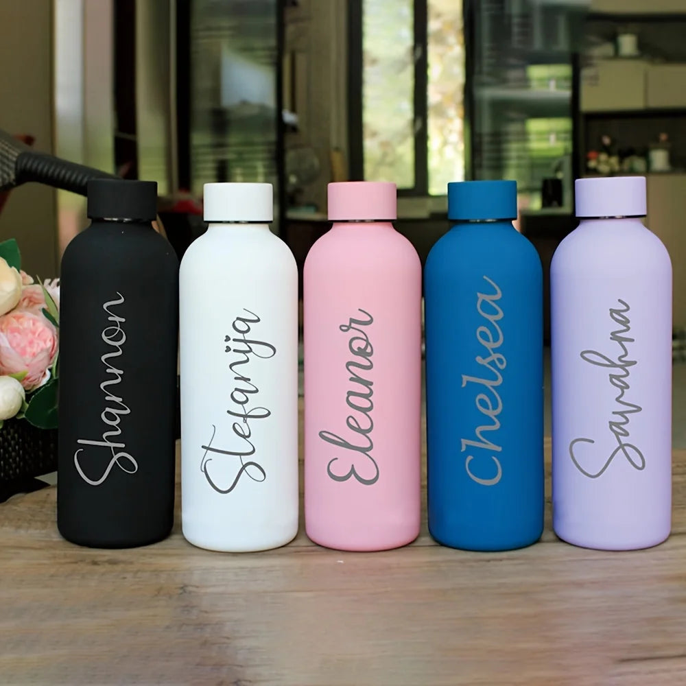 Custom Name Thermos Large Vacuum Flask 304 Stainless Steel Portable Thermos Bottle 0.5L Outdoor Sports Water Bottle Travel Mug