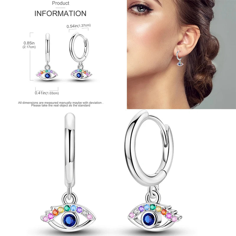 Sparkling Gold Woman Hoop Earrings 925 Sterling Silver Butterfly Colored Zirconium Earrings for Women Jewelry Anniversary Gift