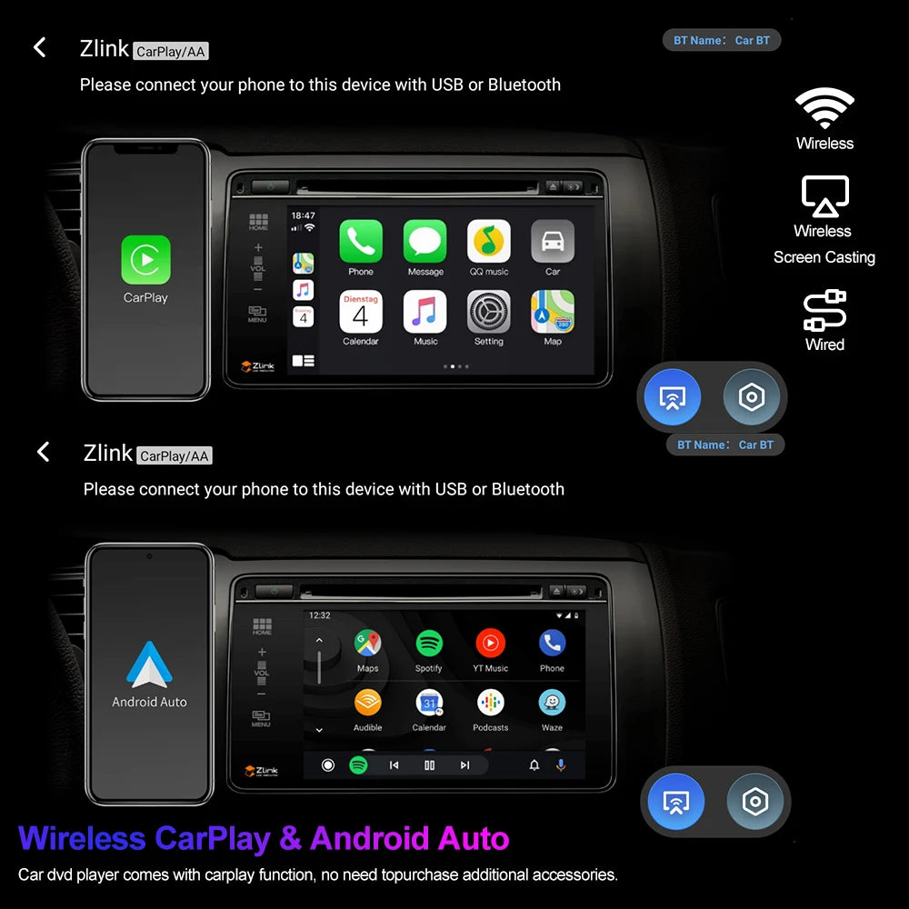 Wireless CarPlay Android Auto Car Radio For Mercedes Benz Smart 453 Fortwo 2014-2020 GPS Multimedia Systems Stereo Autoradio