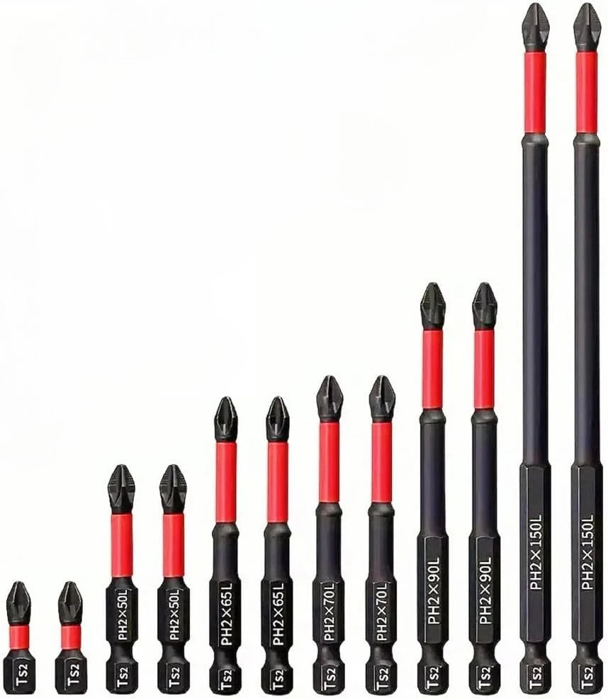 Anti Slip bits Magnetic Screwdriver bit Set S2 Alloy Steel Impact Resistance Bits-3/6/12Pcs Suitable for Electric Drills