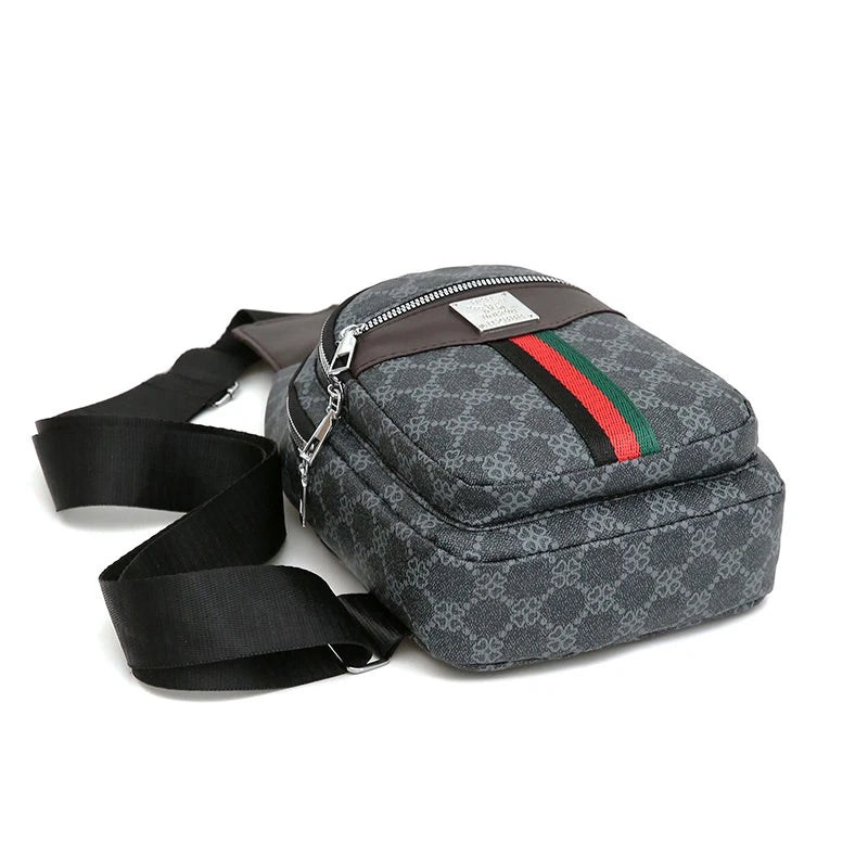 Men's Multifunction Messenger Bag Shoulder Cloth Chest Bags Crossbody Casual Handbag with Earphone Hole