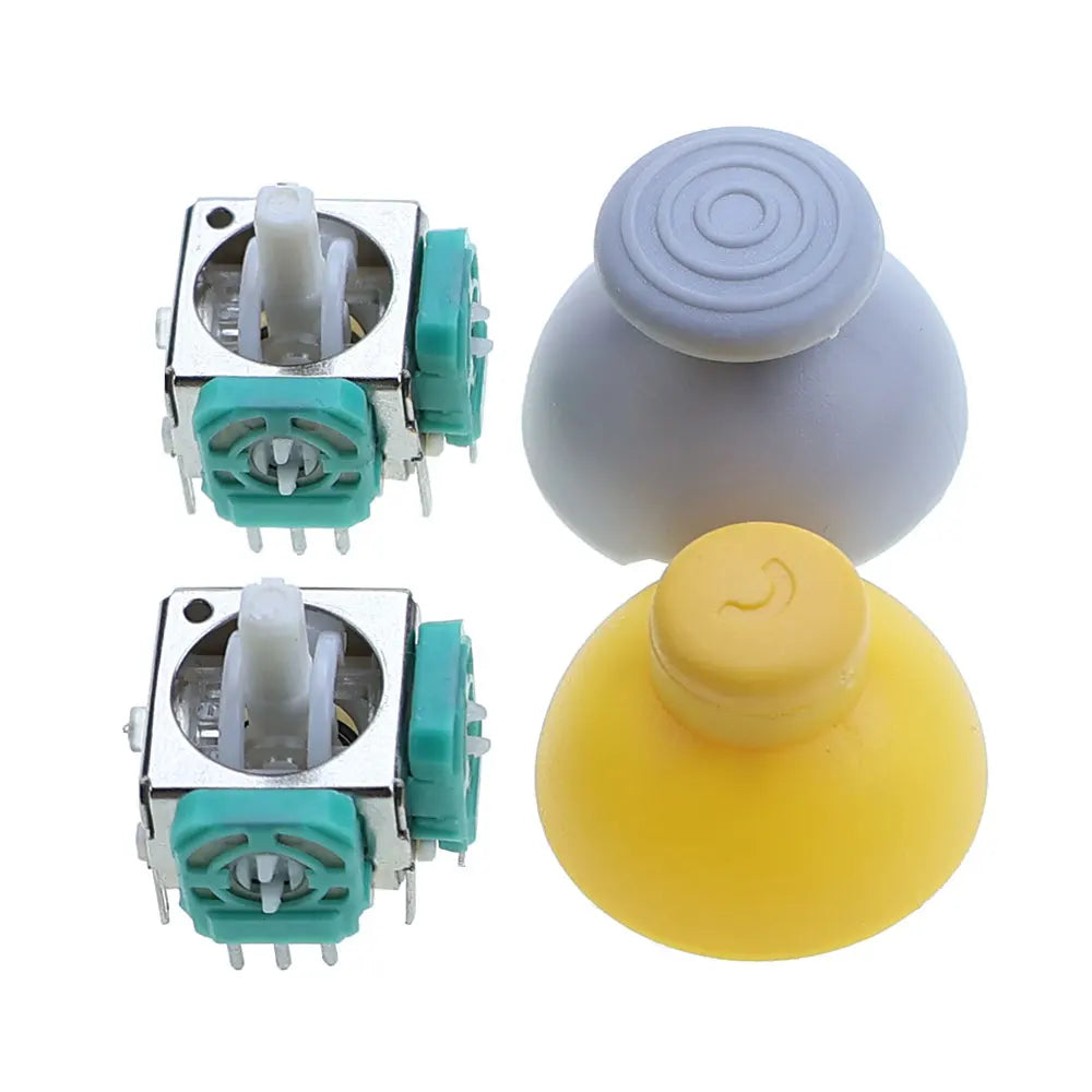 Replacement 3D Analog Joystick Repair Par For GameCube NGC GC Controller Gray Yellow Left Right Analog Stick Thumb Cap Buttons