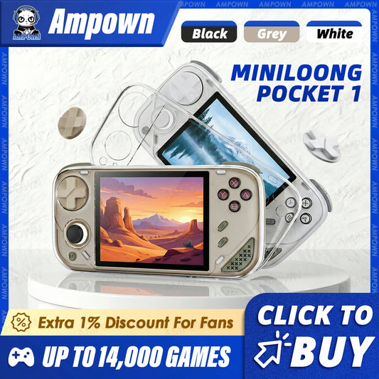 MINILOONG POCKET 1 Handheld Game Console 4'' IPS Screen HD Output Open Source Systems OTA Upgrades LOONG OS New Console POCKET1