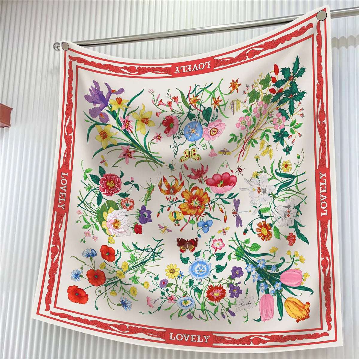90cm Elegant Floral Silk Scarf for Women - Versatile Fashion Accessory