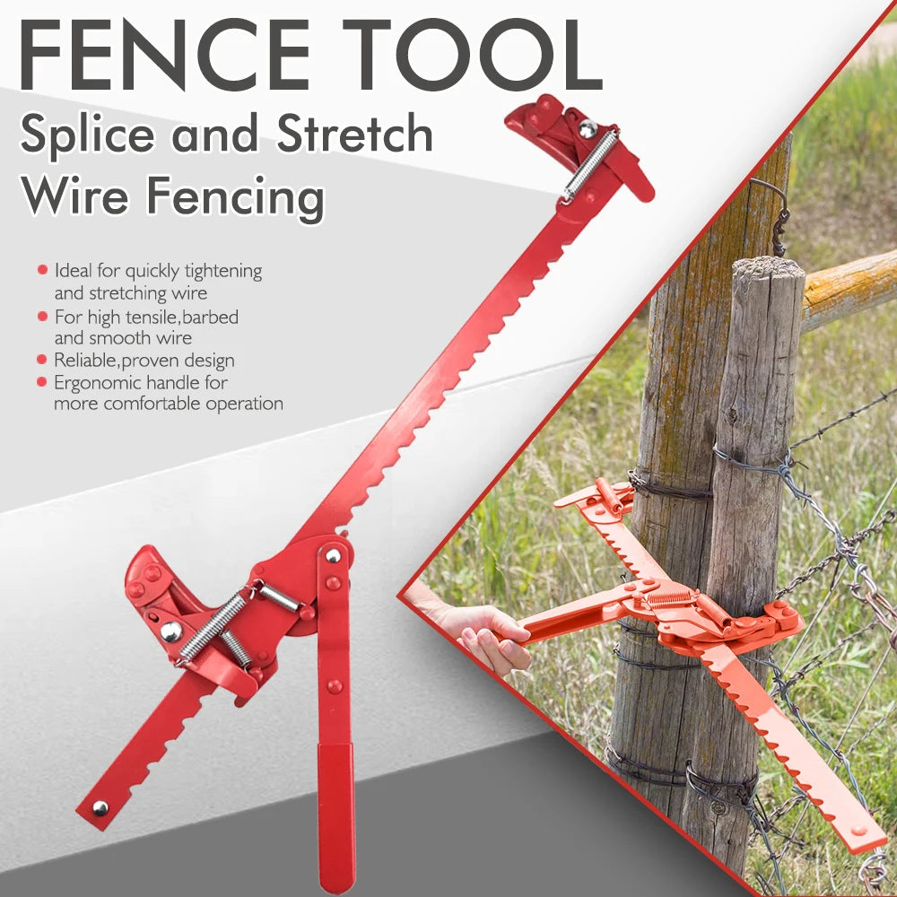 Fence Wire Tighten Tool Patio Lawn Agricultural Fencing Stretcher Splicer Fixer Garden Barb Wire Puller for Patio Yard Flowerbed