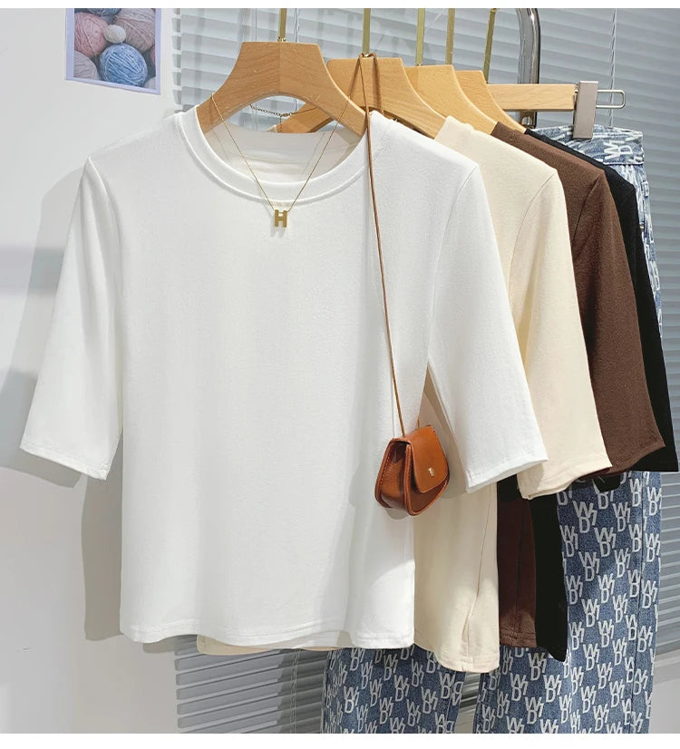 Women's 100% cotton crew neck tee — view 7 of 20