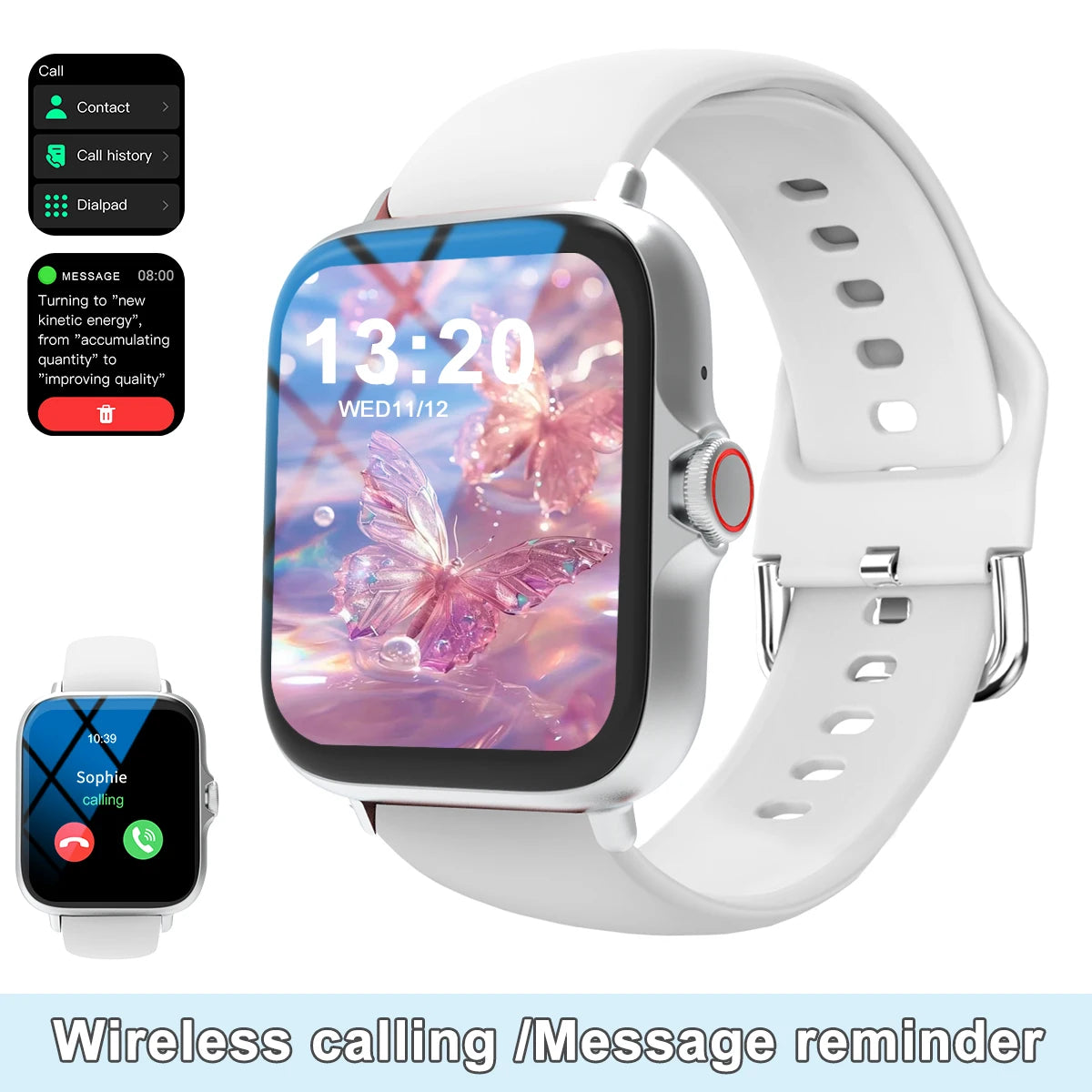 Full Touchscreen Smart Watch — Calls, Messages & Music Control (iOS & Android)
