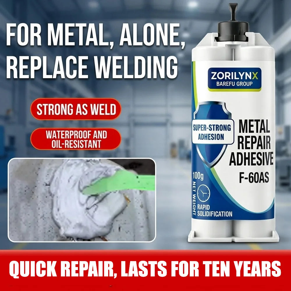 Metal Repair Adhesive Kit, 100 g - Two-Part Glue for Iron and Steel