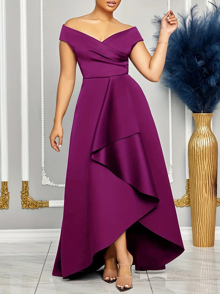Off-Shoulder Evening Maxi Dress – Wedding & Bridesmaid