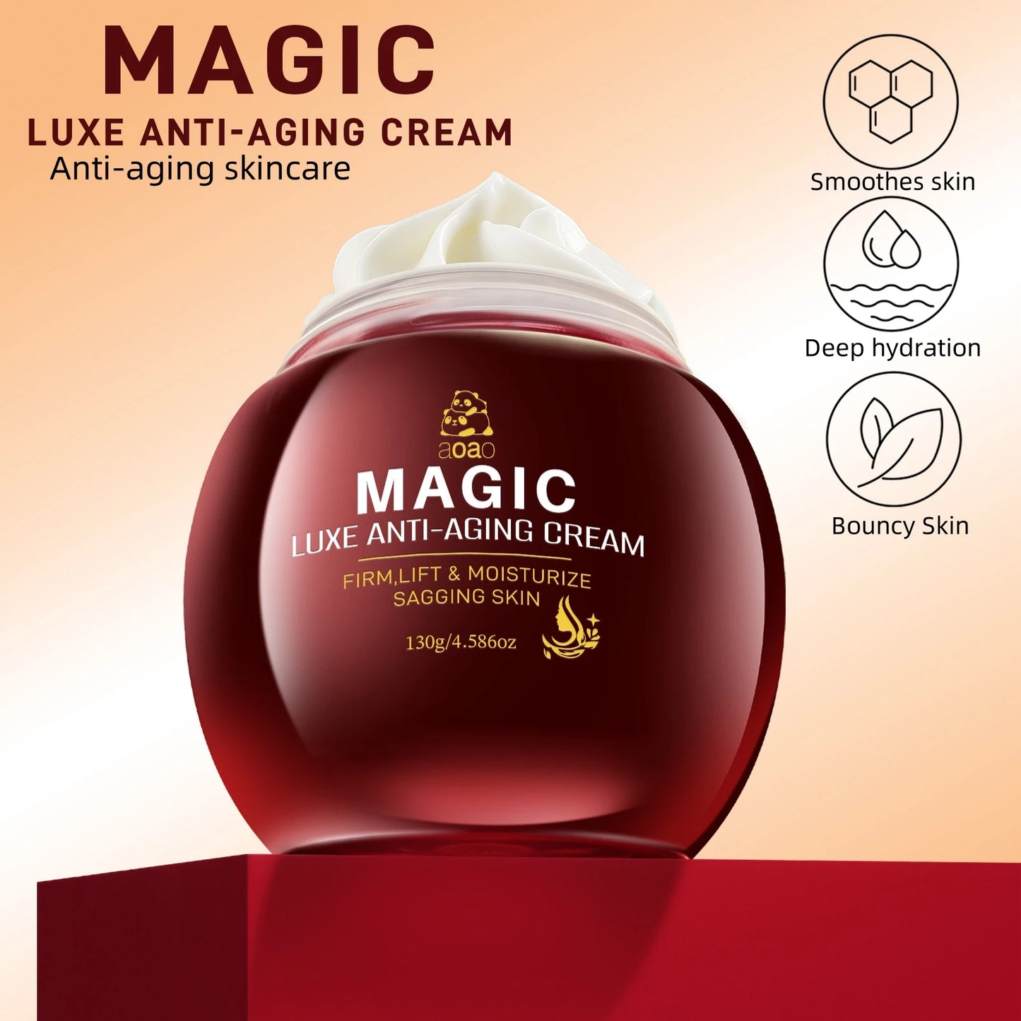 Luxury Anti-Wrinkle Cream with Vitamin E Glycerin Collagen & Hyaluronic Acid Hydrated Smooth Radiant Skin Anti-Aging Youthful Look