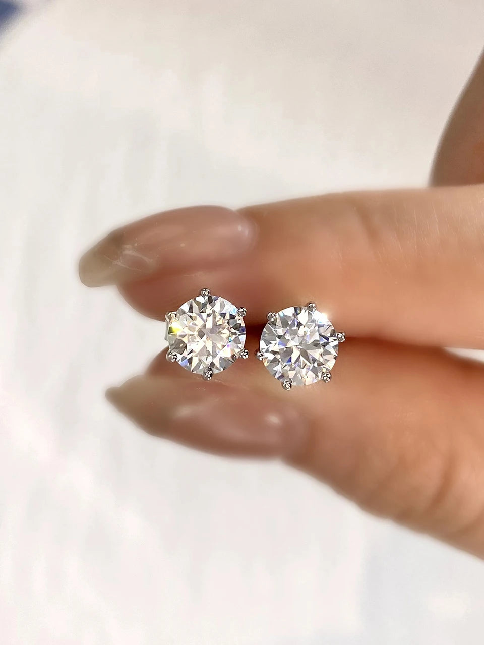 DW 0.1ct-2ct D Color Certified Moissanite Stud Earrings Lab Created Diamond 925 Sterling Silver Gold Plated Wedding Fine Jewelry