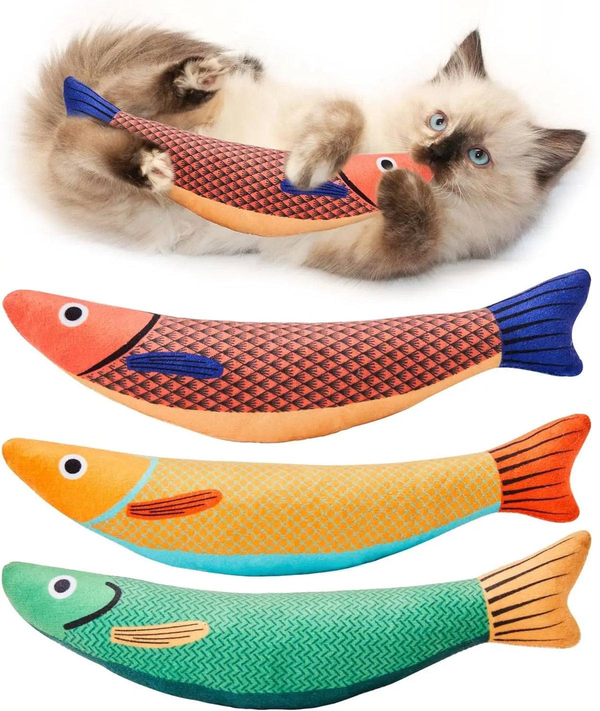 Fish Shaped Catnip Cat Toy - Soft Plush Chew & Kick Toy