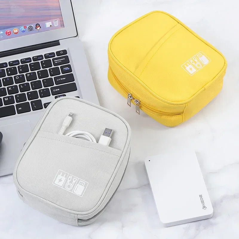 New Portable Data Cable Organizer Bag Water-proof USB Power Bank Earphone Storage Case Travel Digital Accessories Pouch