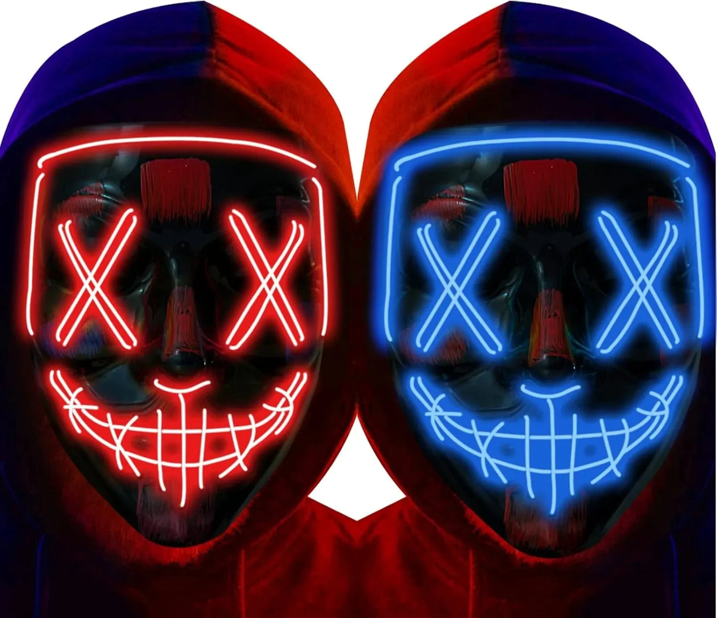 Poptrend Halloween Mask LED Light up Mask Scary mask for Festival Cosplay Halloween Costume Masquerade Parties Carnival Gift